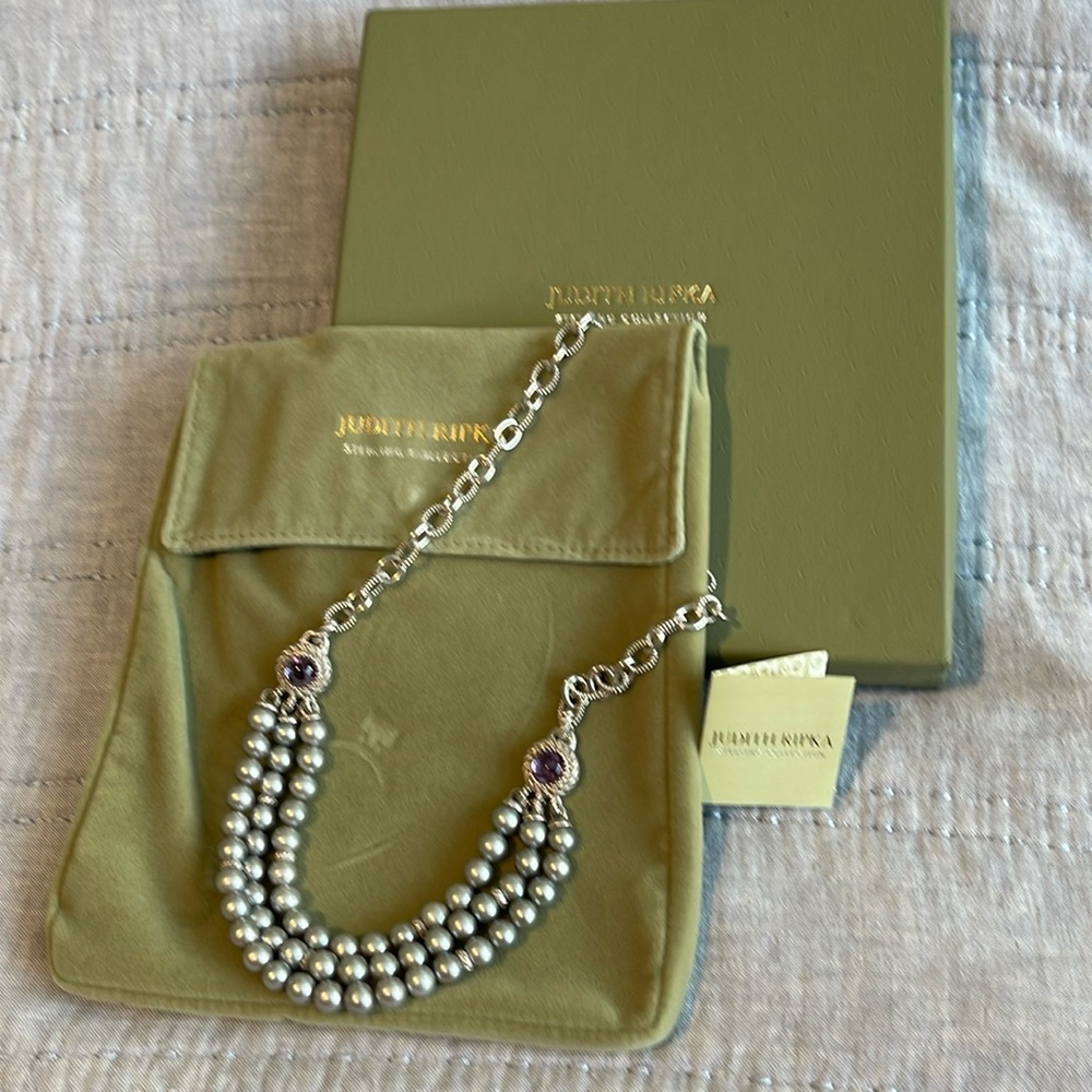 Judith Ripka Pearl and silver necklace